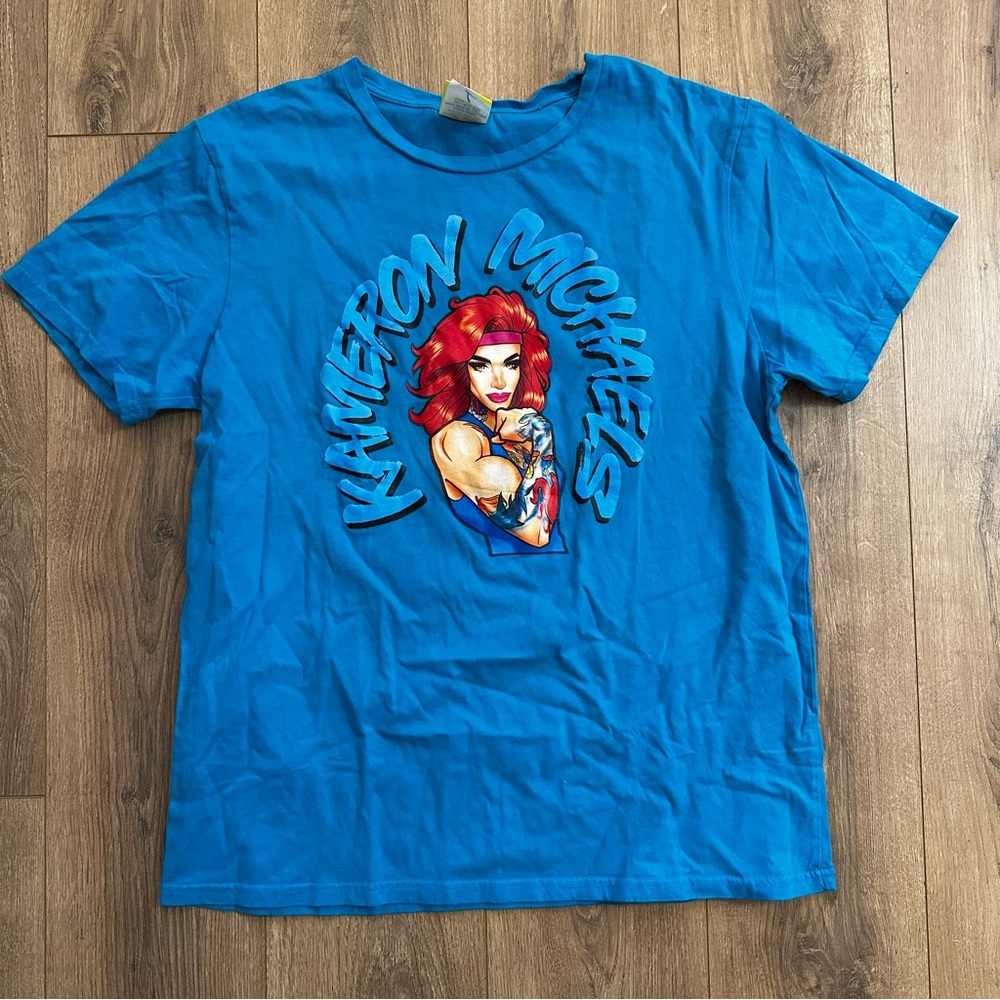 💥Merch4Queens Kameron Michaels Teal Blue Graphic T-Shirt unisex size Large drag